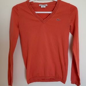 Lacoste V-neck long sleeves - Coral size 32